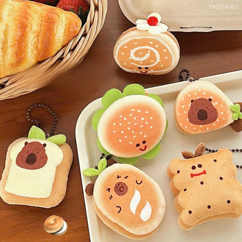 ** Móc khóa bông bánh mì Capybara