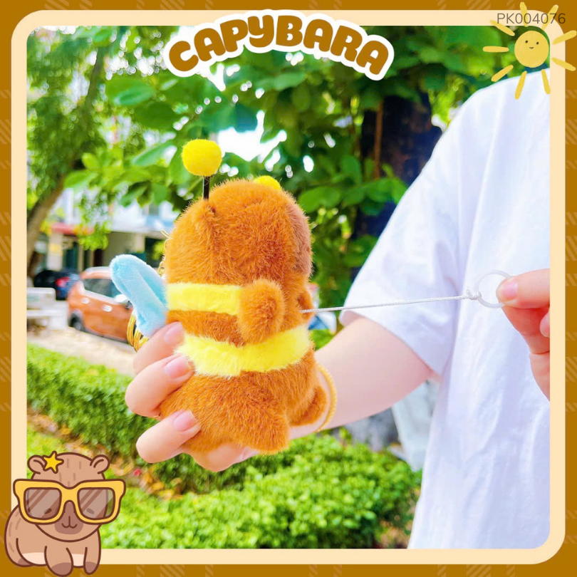 ** Móc khóa bông Capybara Ong vãy cánh