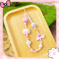 ** Dây đeo chuỗi hạt Hello Kitty tim hồng