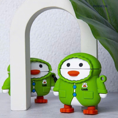 ** Case Airpods 1/2 silicon vịt hoddie xanh lá