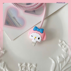 ** Combo bảo vệ, cóc, cáp sạc Melody nơ xanh