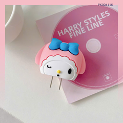 ** Combo bảo vệ, cóc, cáp sạc Melody nơ xanh