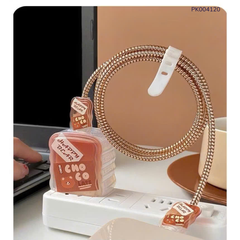 ** Combo bảo vệ, cóc, cáp sạc happy bear