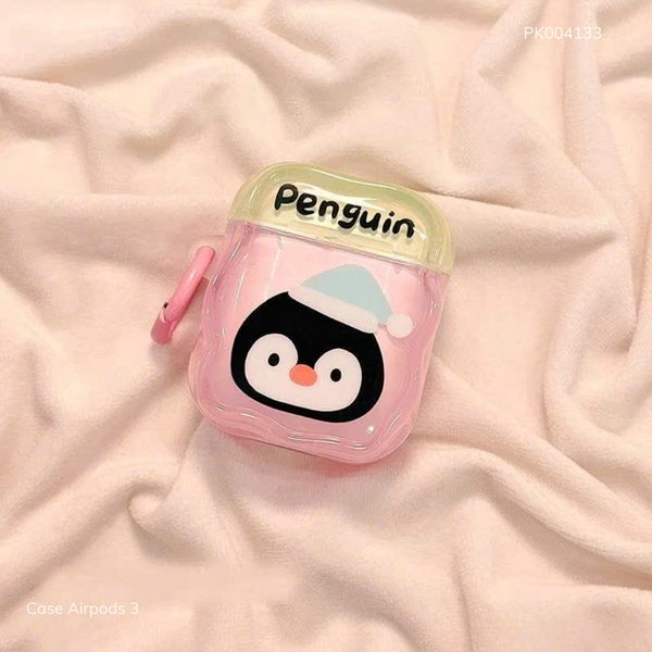 ** Case Airpods 3 dẻo Perguin nắp vàng