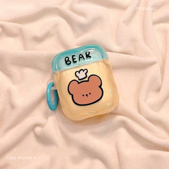 ** Case Airpods 4 dẻo Bear nắp xanh