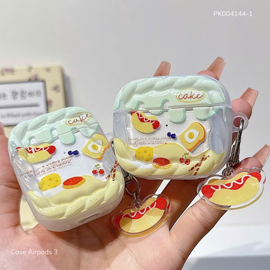 ** Case Airpods 3 lưng trong viền nhám in hình