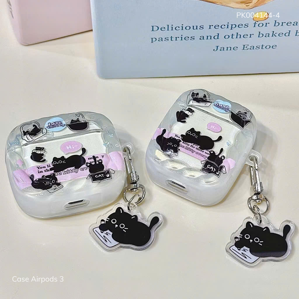 ** Case Airpods 3 lưng trong viền nhám in hình