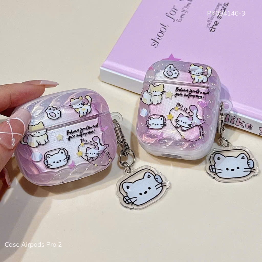 ** Case Airpods Pro 2 lưng trong viền nhám in hình