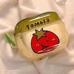 ** Case Airpods Pro/Pro 2 lưng trong viền nhám Tomato