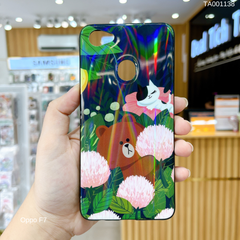 Ốp Oppo F7 gấu brown thỏ cony bóng