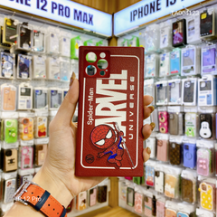 Ốp IP 12 Pro 6.1 marvel vân da sần bảo vệ camera mẫu vuông