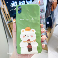 Ốp IP Xs Max Gấu uống Cola vân gồ ghề