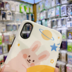 Ốp IP X Gấu - Thỏ ôm trái đất have a nice day vân gồ ghề
