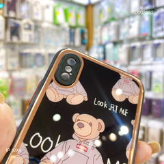 ** Ốp IP X Gấu mặc áo khoác Look at me lưng kính viền xi