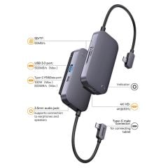 Hub chuyển Type C Baseus Padjoy 6 in 1 Hdmi 2U PD SD TF 3.5mm WKWJ000113
