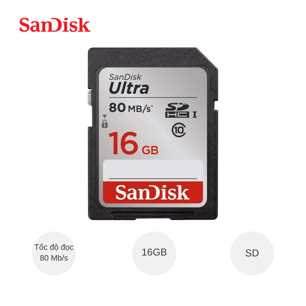 SanDisk Ultra 16GB SDHC Memory Cards - 5-Pack For Cameras, Trail Cams, Computers - Class 10 Speed