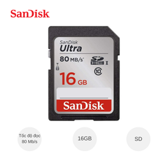Thẻ nhớ SD Sandisk Ultra 16G 80MB/s