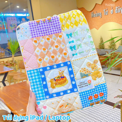 ** Túi chống sốc hoạ tiết kẻ ô Hello everything good luck 14 inch
