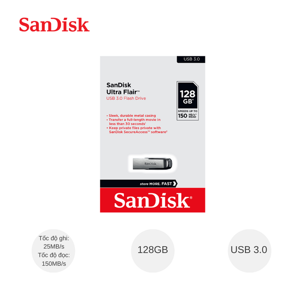 USB Sandisk CZ73 128G 3.0