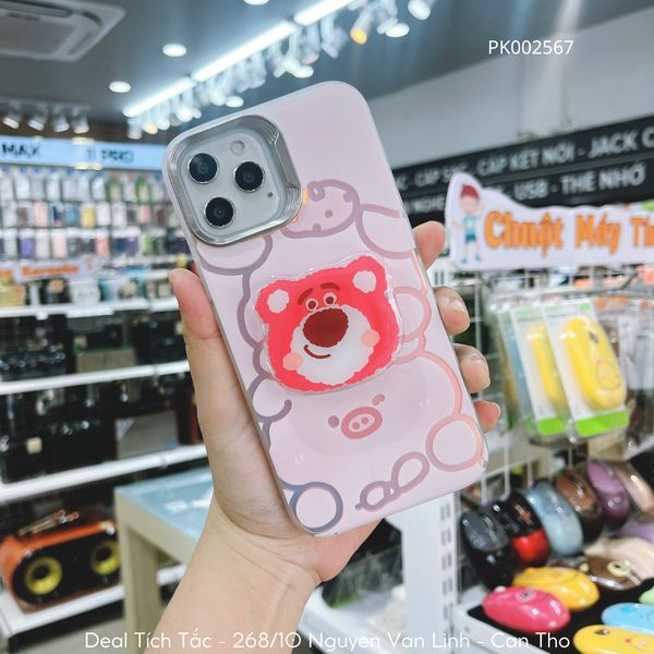 ** Popsocket Hình To Mặt Lotso hồng nhạt