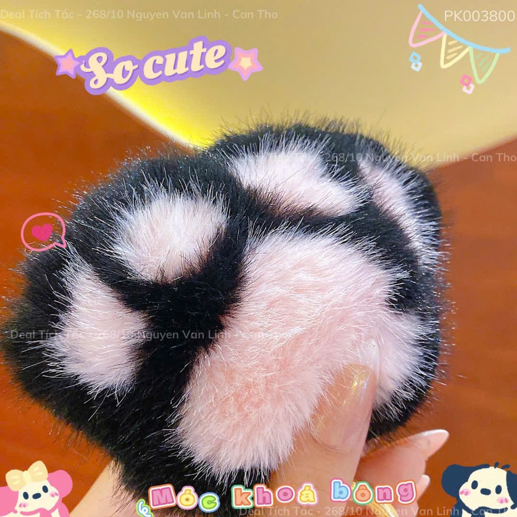 ** Móc khóa bông chân mèo to