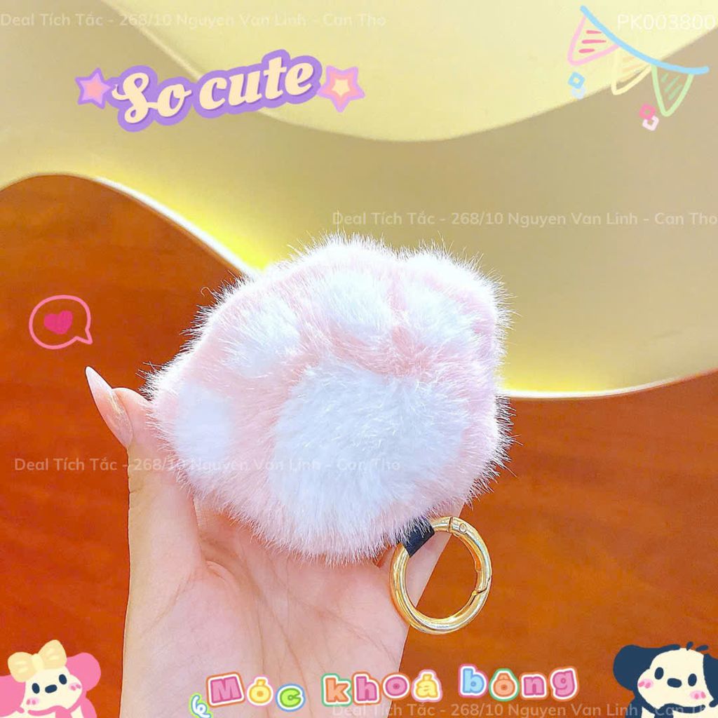 ** Móc khóa bông chân mèo to