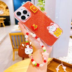 ** Dây đeo chuỗi hạt mặt Kitty nơ hồng