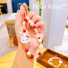 ** Dây đeo chuỗi hạt mặt Kitty nơ hồng