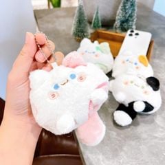 ** Móc khóa bông mèo bóp đuôi kêu