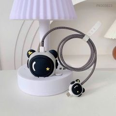 ** Combo bảo vệ cóc, cáp sạc và dây quấn silicon- Phi hành gia