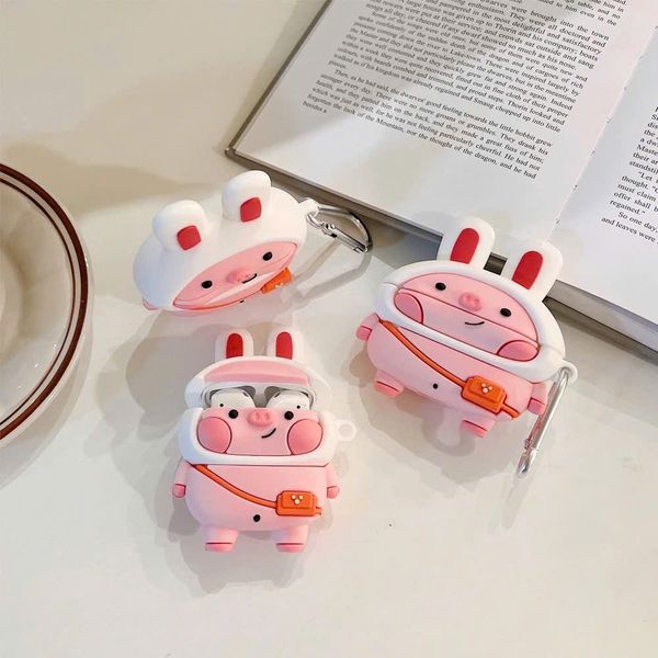 ** Case Airpods Pro thỏ đeo túi