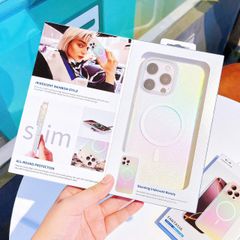 ** Ốp IP 15 Pro Max Keephone lưng viền nhám magsafe cầu vồng