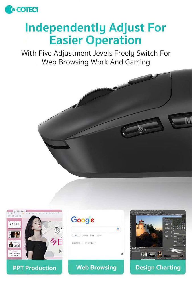 Chuột không dây + BT Coteci AI Smart