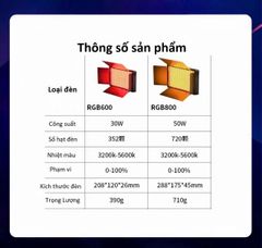 Đèn U800 RGB kèm pin kèm chân