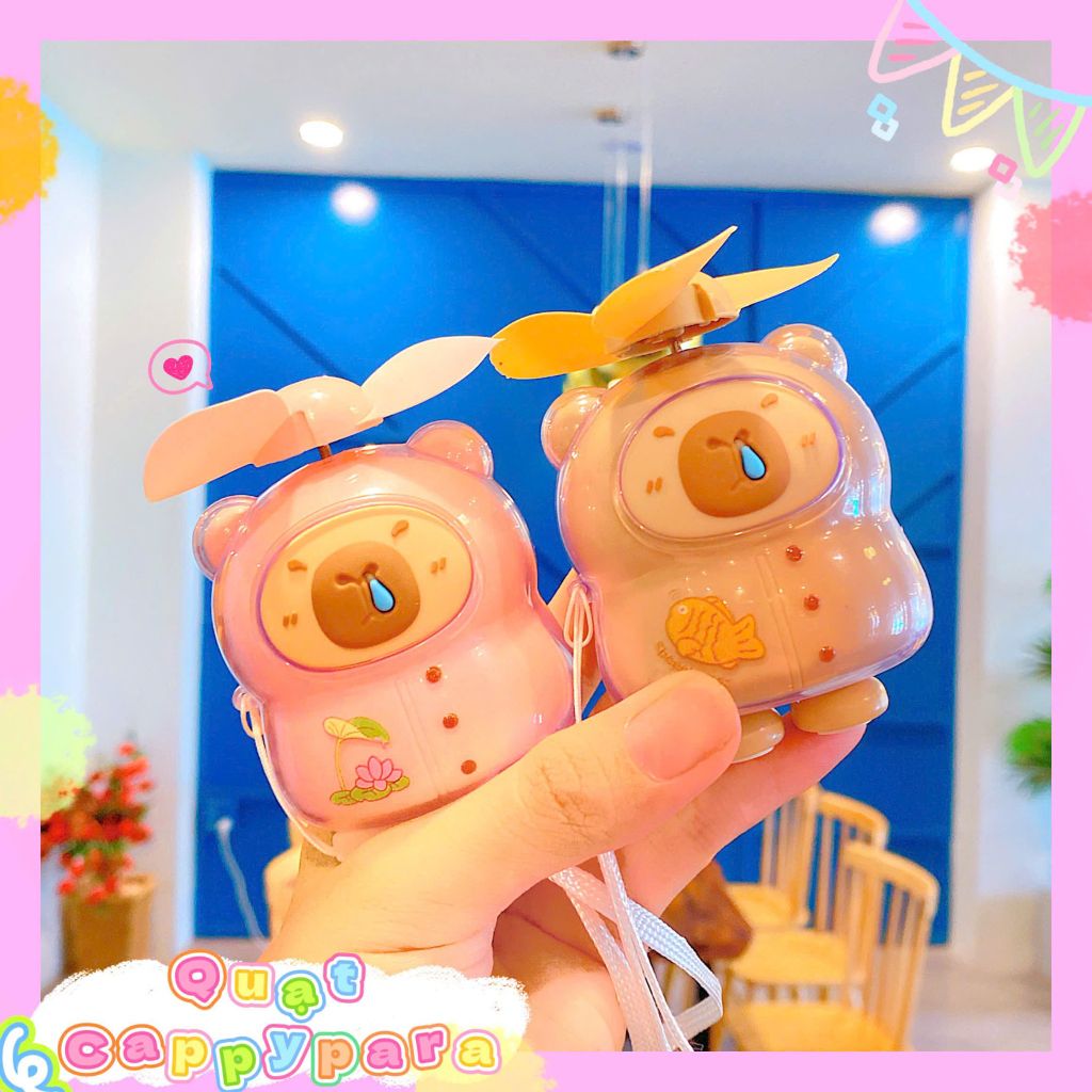 ** Quạt Capybara cầm tay 3 cánh