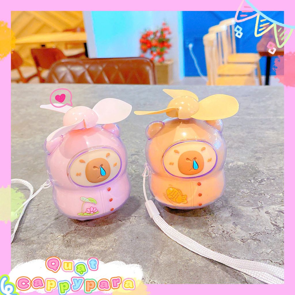 ** Quạt Capybara cầm tay 3 cánh