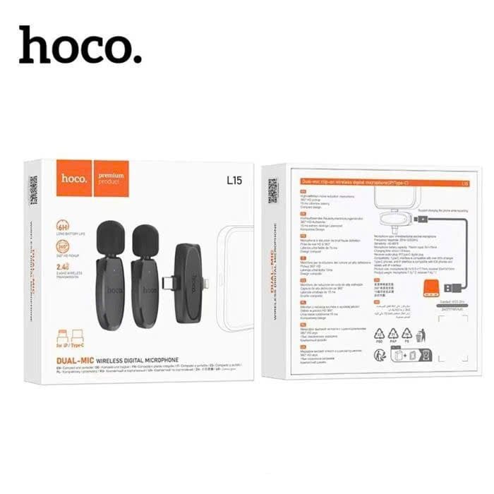 Micro cài áo Hoco L15 Dual Mic 2 in 1