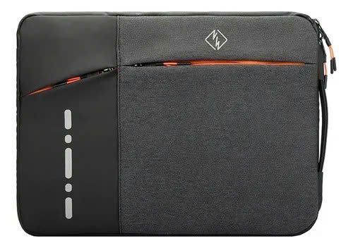 Túi chống sốc Laptop QC 3 ngăn khoá kéo màu cam quai xách dọc 15.6 inch