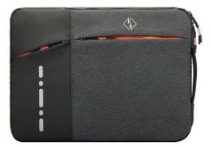 Túi chống sốc Laptop QC 3 ngăn khoá kéo màu cam quai xách dọc 15.6 inch