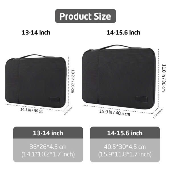 Túi chống sốc Laptop QC 2 ngăn Logo da quai xách ngang 15.6 inch