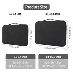Túi chống sốc Laptop QC 2 ngăn Logo da quai xách ngang 13.3 inch