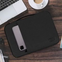 Túi chống sốc Laptop QC 2 ngăn Logo da quai xách ngang 15.6 inch