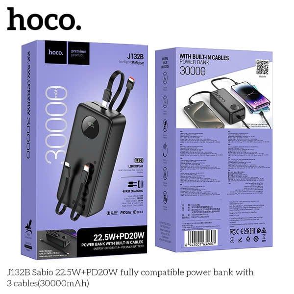 PDP Hoco J132B 30.000mAh 22.5W kèm cáp
