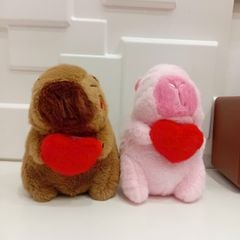 ** Gấu bông Capybara ôm tim