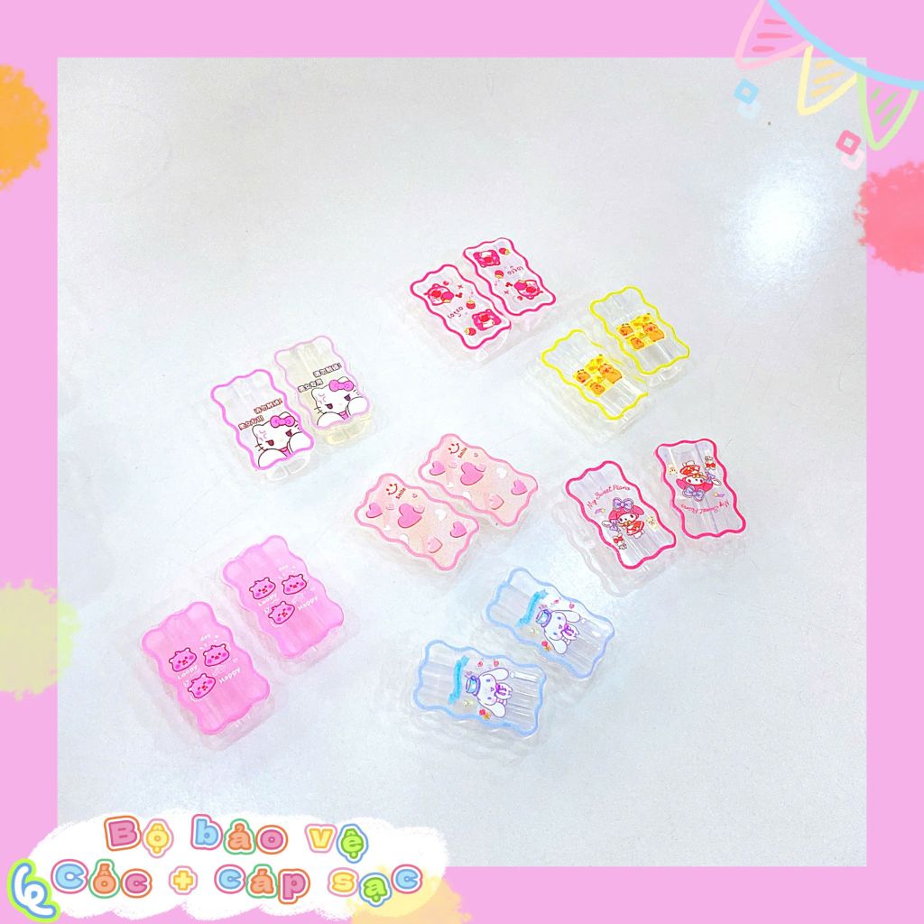 ** Combo bảo vệ cóc, cáp sạc và dây quấn loại 60k