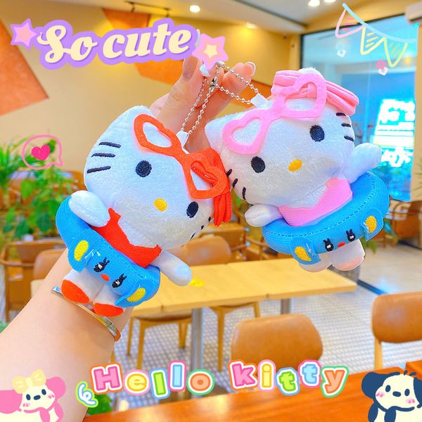 ** Móc khóa bông Hello Kitty phao xanh