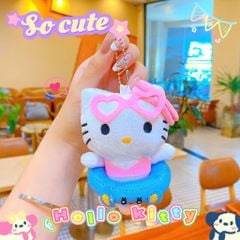 ** Móc khóa bông Hello Kitty phao xanh