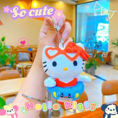 ** Móc khóa bông Hello Kitty phao xanh