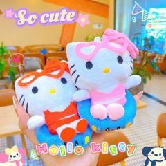 ** Móc khóa bông Hello Kitty phao xanh