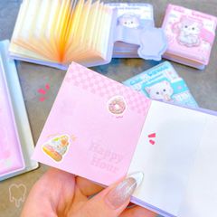 ** Sổ tay ghi chép 6x7cm có quai gài nhiều hình